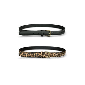 riem PCOLINE - zwart/panterprint (set van 2)