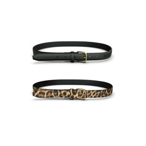 riem PCOLINE - zwart/panterprint (set van 2)