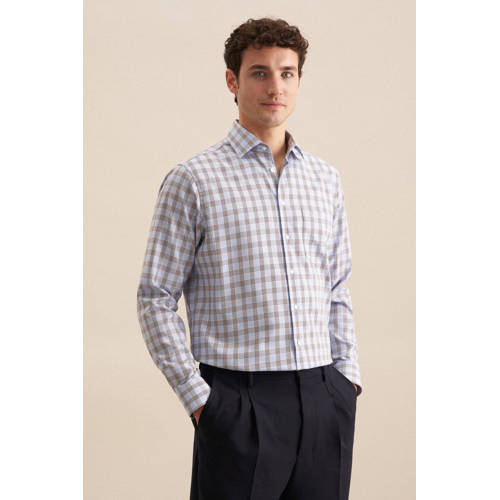 Seidensticker regular casual overhemd blauw afbeelding