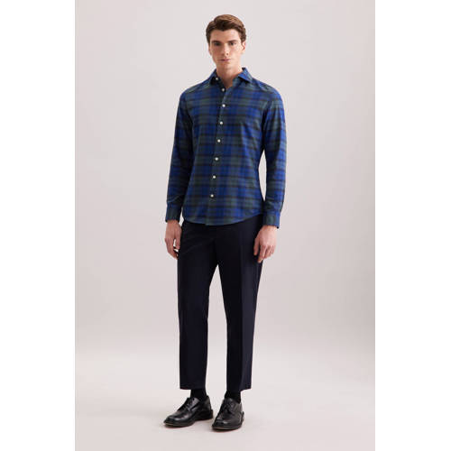 Seidensticker slim casual overhemd donkerblauw afbeelding