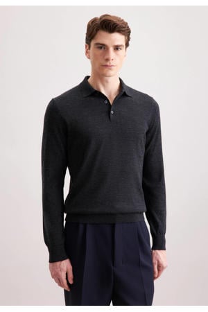 pullover met wol fijn gebreid grijs