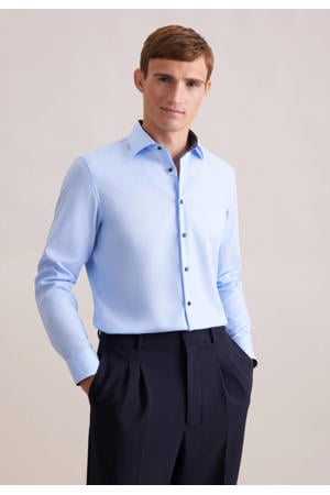 slim zakelijk overhemd blauw