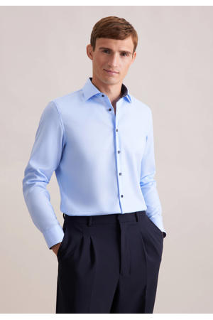 slim zakelijk overhemd blauw
