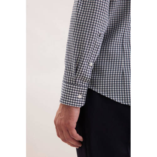 Seidensticker slim casual overhemd donkerblauw afbeelding