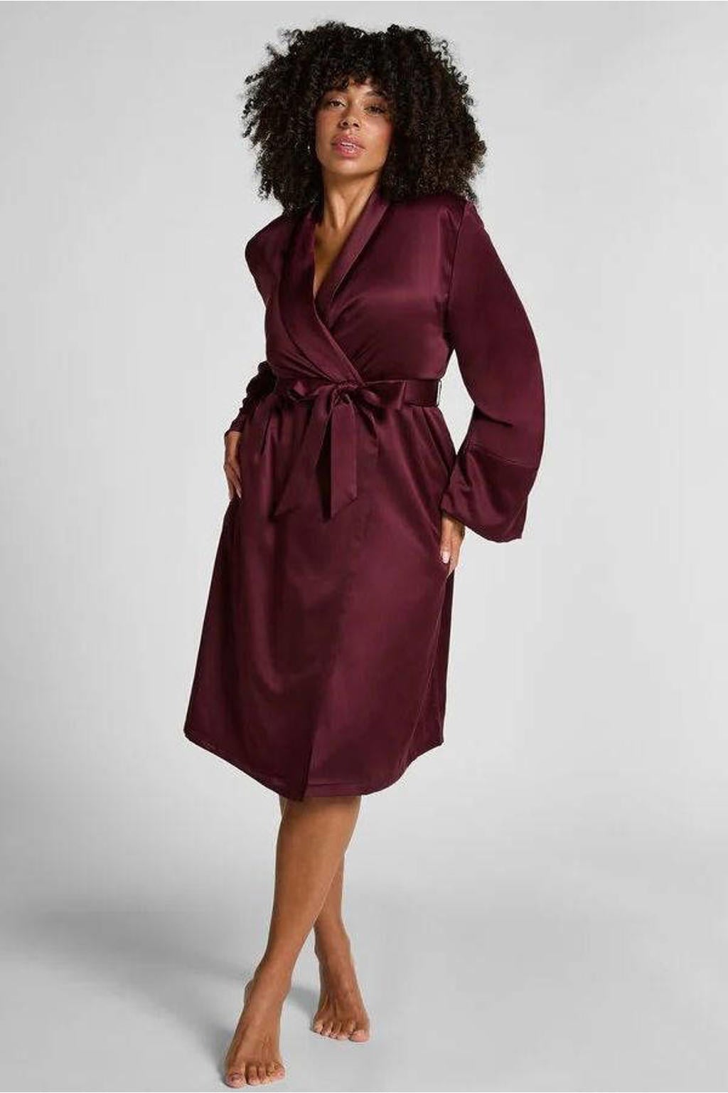 Hunkemöller satijnlook kimono donkerrood