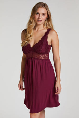 slipdress Nora donkerrood