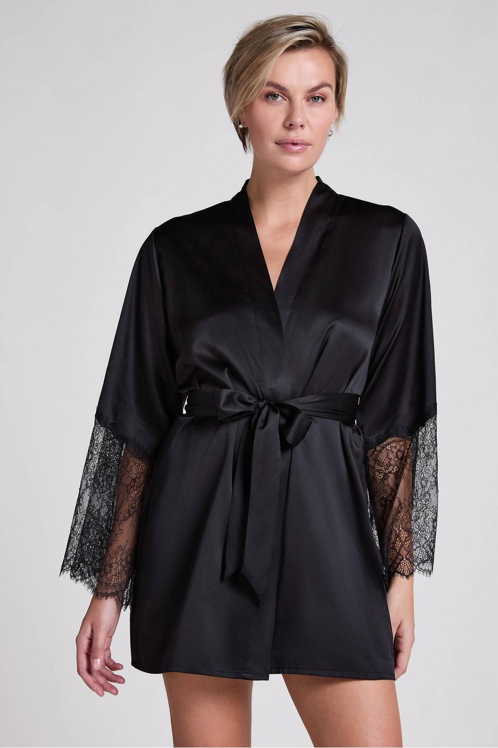 Hunkemöller satijnlook kimono zwart