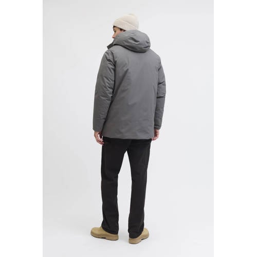 JACK & JONES ESSENTIALS winterjas gebreid grijs afbeelding