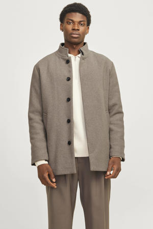 manteljas met wol beige