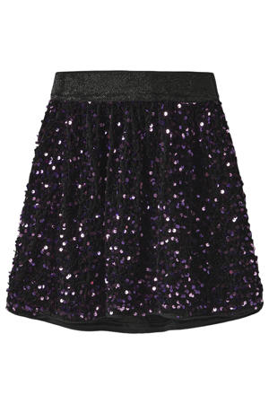 korte rok met pailletten paars