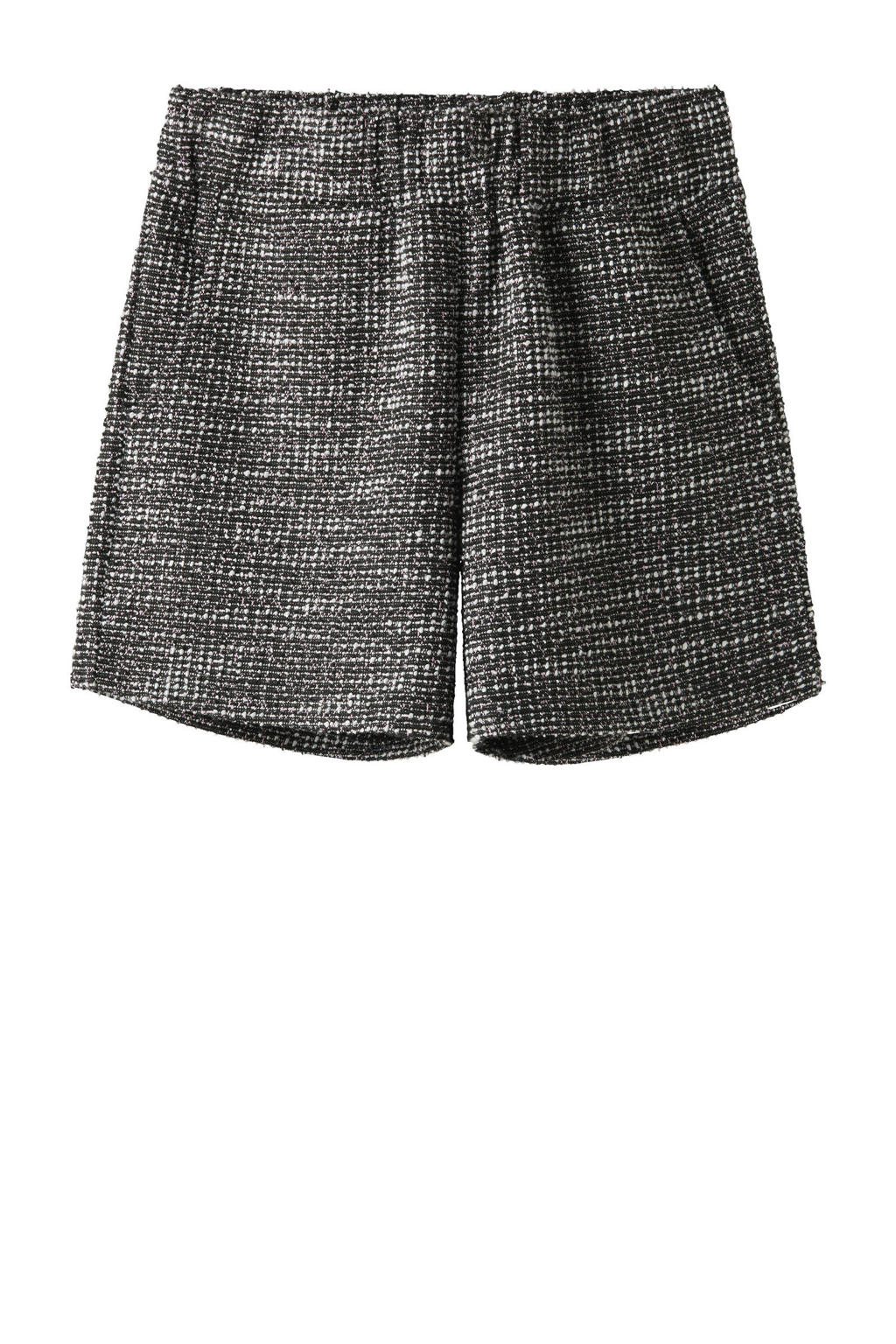 Zwarte meisjes NAME IT KIDS regular casual short van polyester met elastische tailleband en melée print