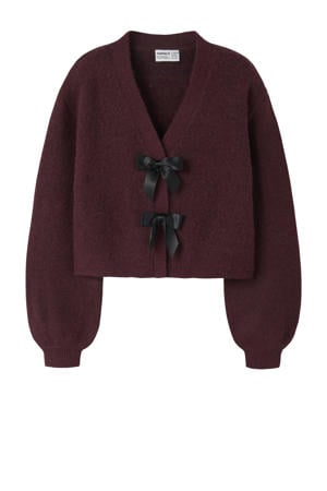 gebreid vest met wol donkerrood