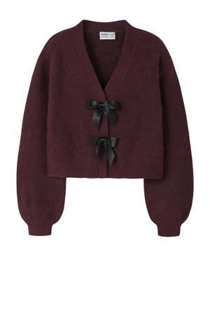 gebreid vest met wol donkerrood