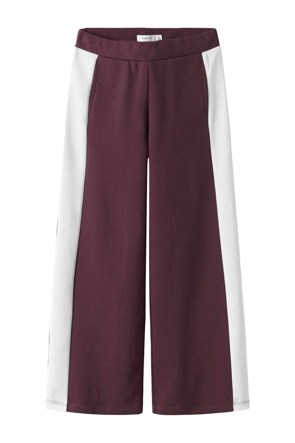 Donkerrood en witte meisjes NAME IT KIDS wide leg casual broek