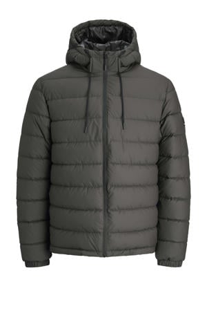 gewatteerde jas Plus Size antraciet