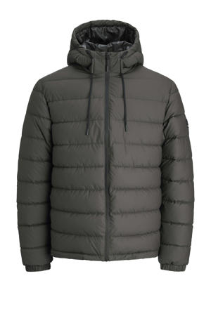 gewatteerde jas Plus Size antraciet