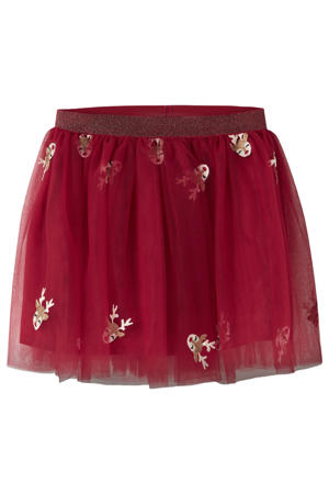 A-lijn tule rok rood