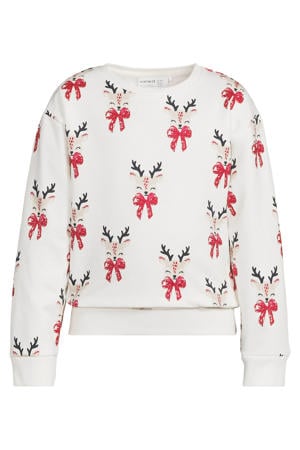 kerstsweater wit/rood