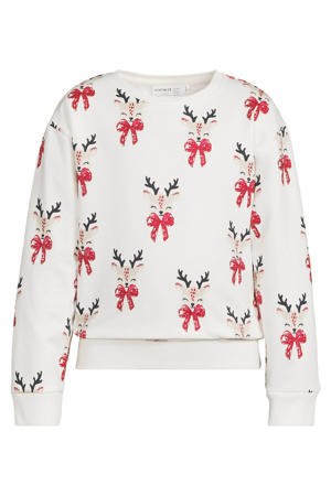 kerstsweater wit/rood