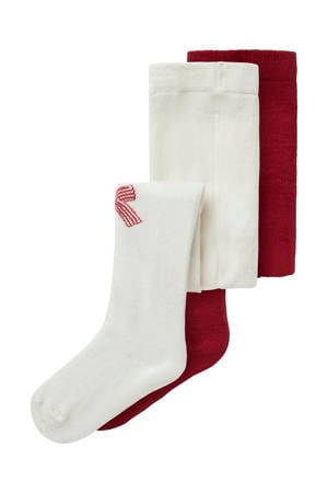kerstmaillot - donkerrood/wit (set van 2)
