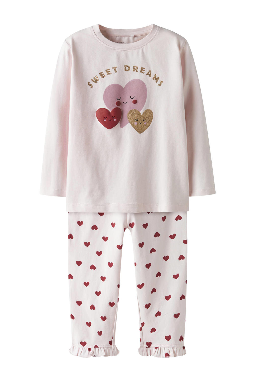 NAME IT MINI pyjama met hartjes lichtroze