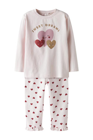 pyjama met hartjes lichtroze