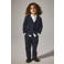 NAME IT MINI casual broek met ruitdessin donkerblauw
