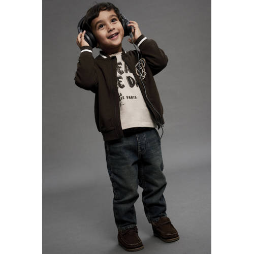 NAME IT MINI sweatvest met backprint donkerbruin afbeelding