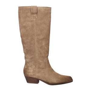 suède hoge laarzen beige