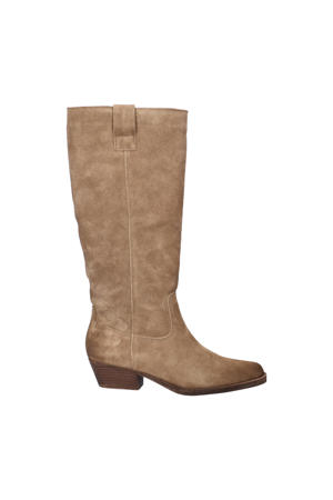 suède hoge laarzen beige