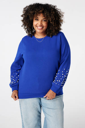 sweater blauw met parels