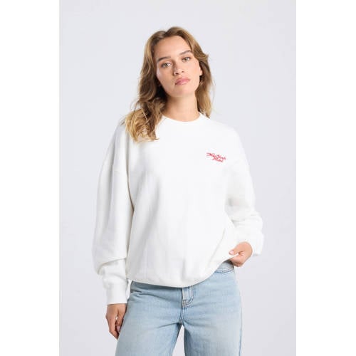 America Today sweater met backprint ecru afbeelding