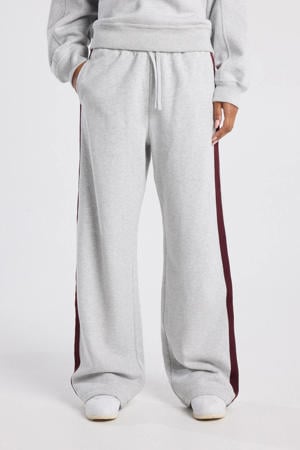 wide leg broek lichtgrijs melange