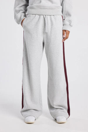 wide leg broek lichtgrijs melange