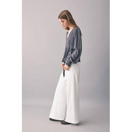 MANGO TEEN low waist wide leg jeans wit afbeelding