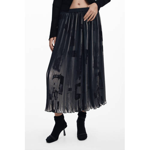 Desigual plissé rok zwart afbeelding