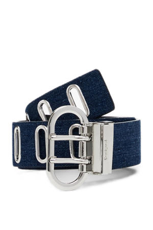 reversible denim riem blauw