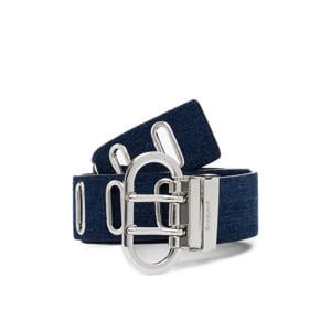 reversible denim riem blauw