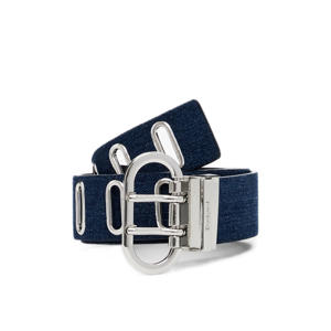 reversible denim riem blauw
