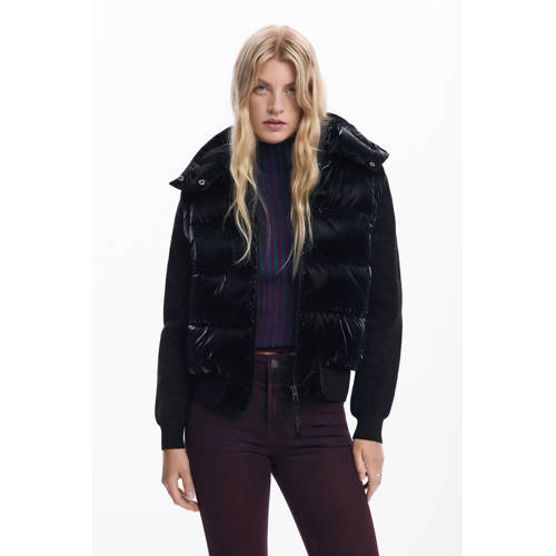 Desigual gewatteerde jas quilted zwart afbeelding