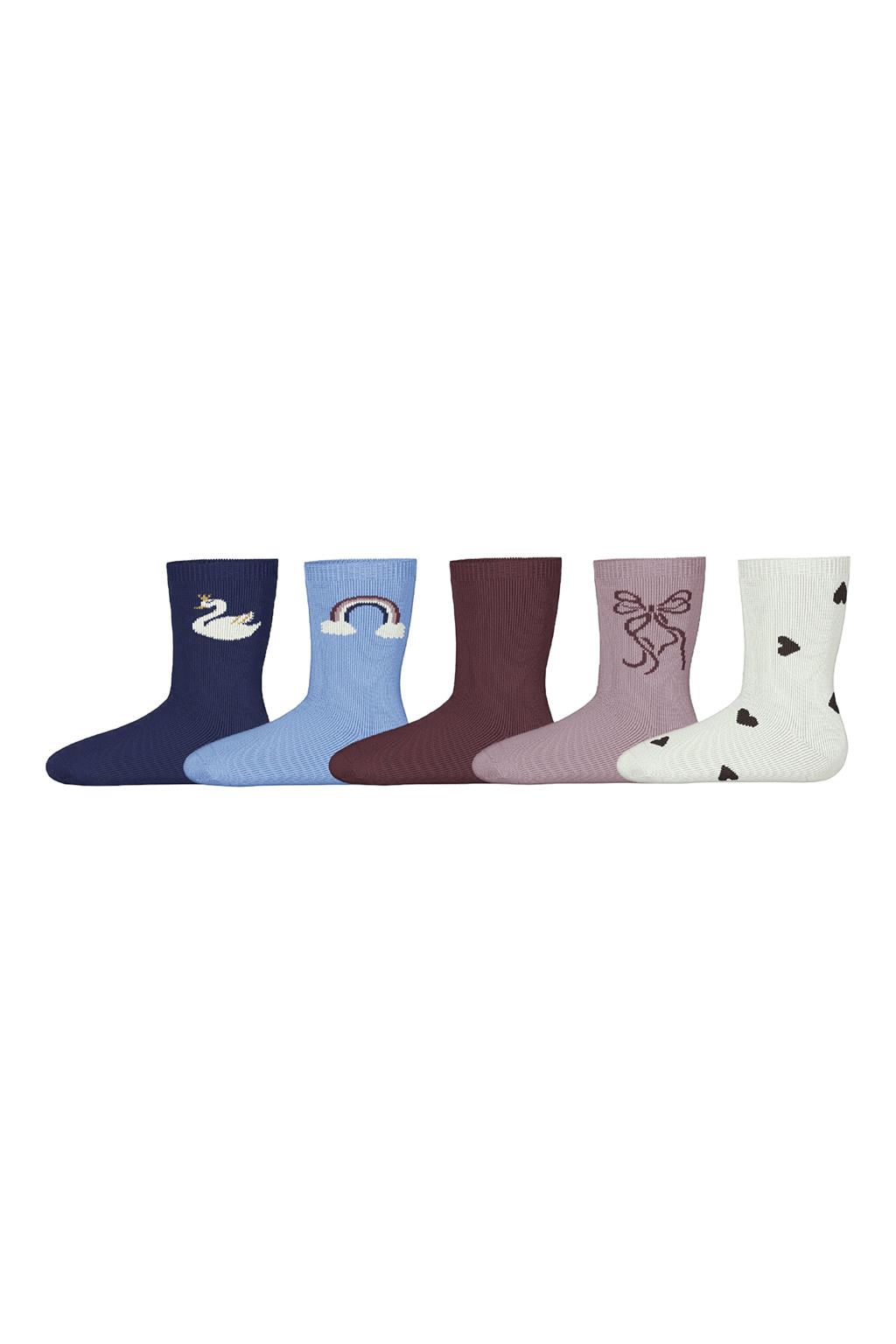 NAME IT MINI sokken - blauw/multicolor (set van 5)