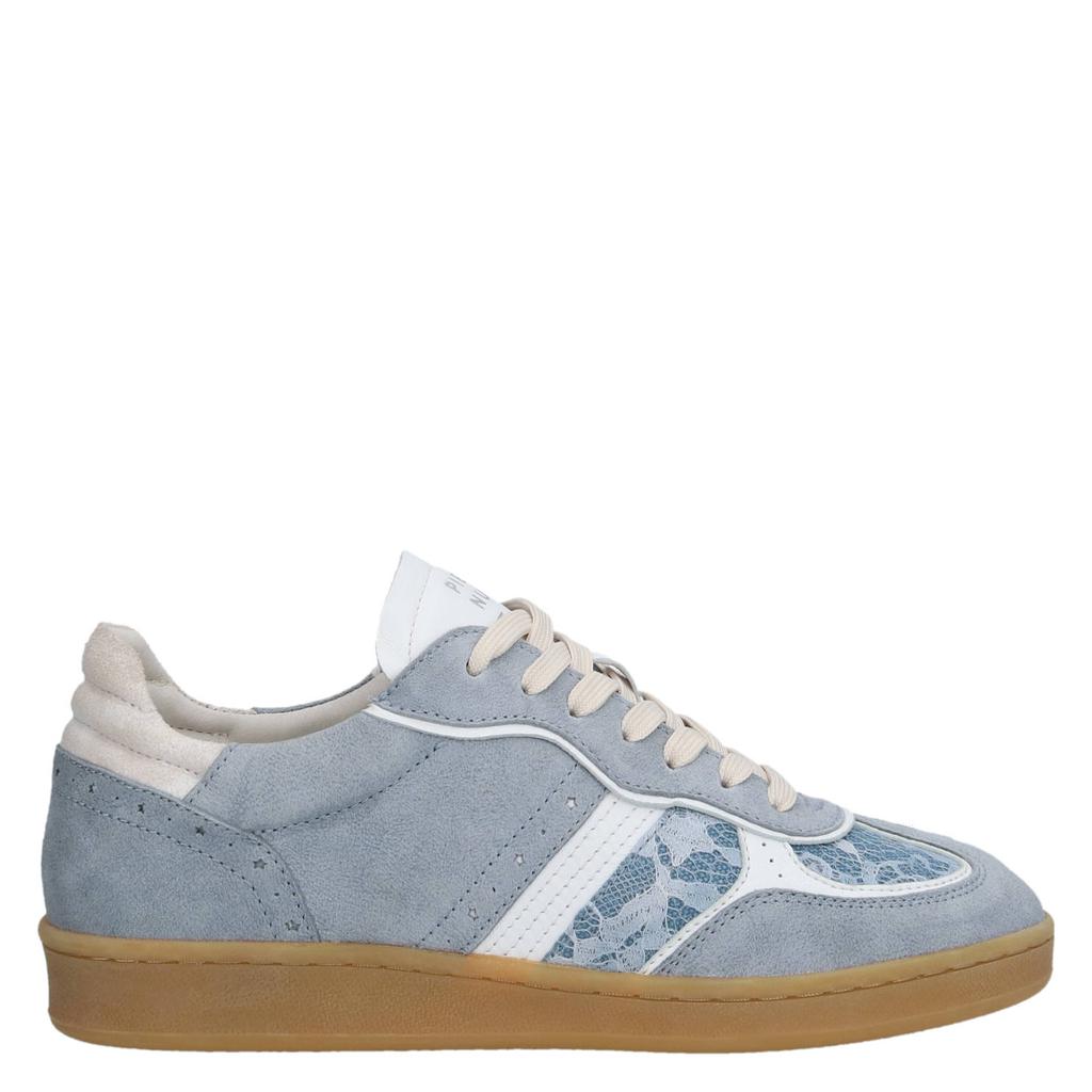 Lichtblauwe dames Piedi Nudi Imola 06.02 suède sneakers met veters
