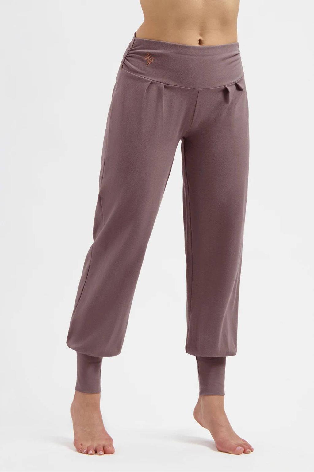 Oudroze dames Urban Goddess sportbroek Dakini van katoen met loose fit en regular waist