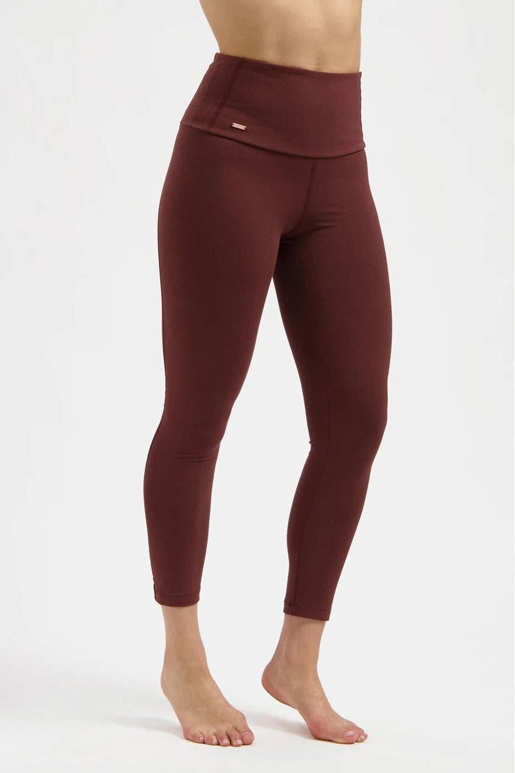 Roodbruine dames Urban Goddess sportlegging Surya 7 8 bruin van bamboe met slim fit, regular waist en effen