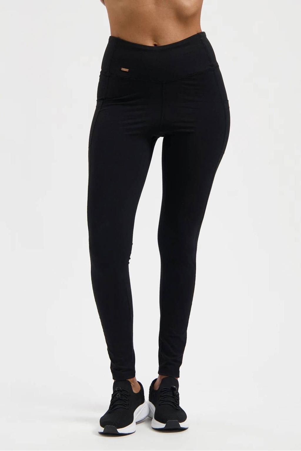 Zwarte dames Urban Goddess yoga legging Tara van bamboe met slim fit