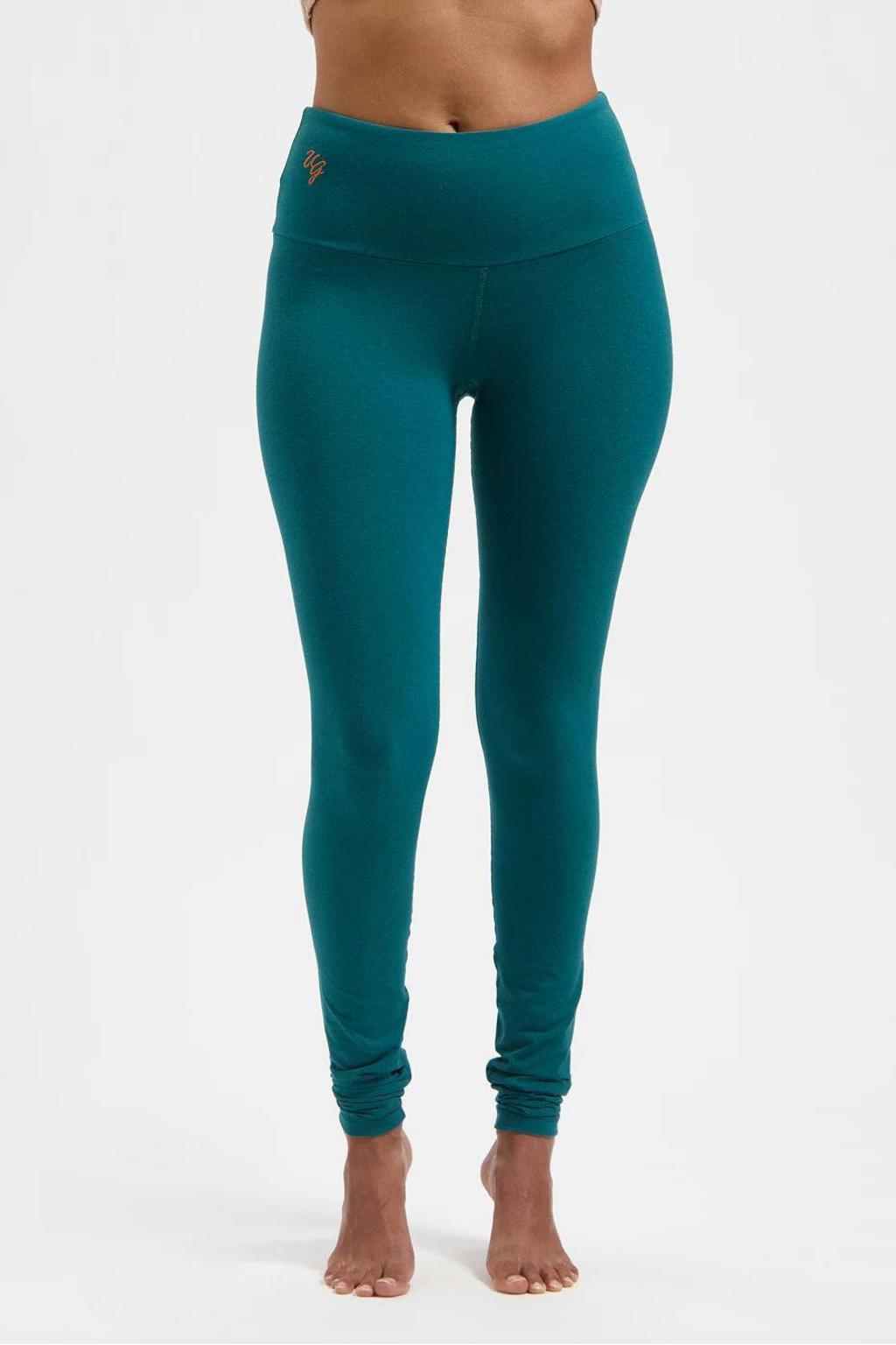Donkergroene dames Urban Goddess sportlegging Satya van bamboe met slim fit en regular waist