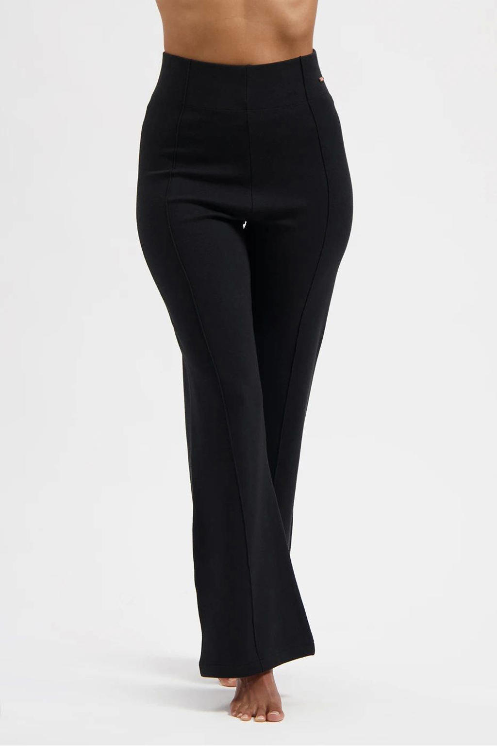 Zwarte dames Urban Goddess sportbroek Cayha van katoen met flared pijpen en regular waist