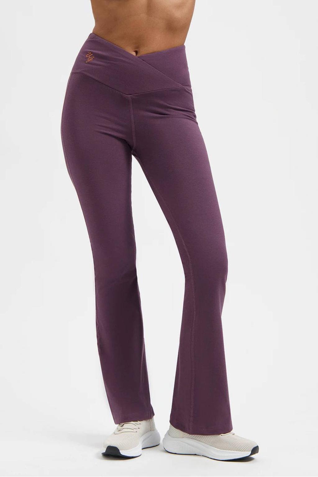 Paarse dames Urban Goddess sportlegging Aura van bamboe met slim fit, regular waist en effen