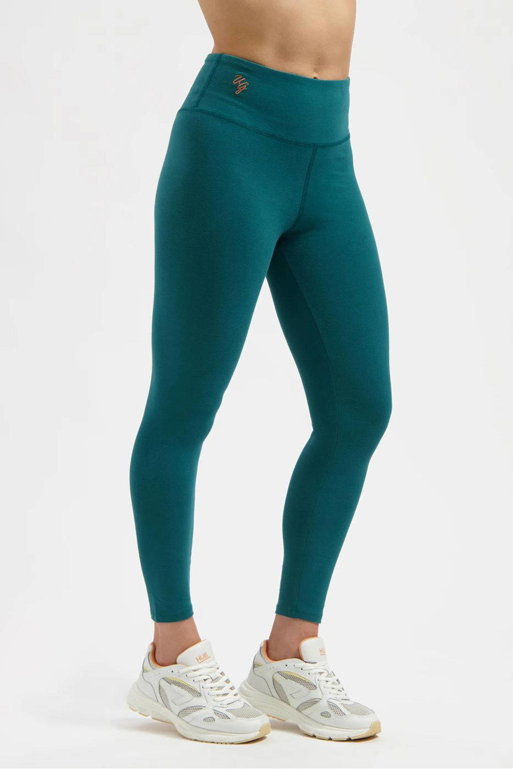 Turquoise dames Urban Goddess sportlegging Isara van katoen met slim fit en regular waist