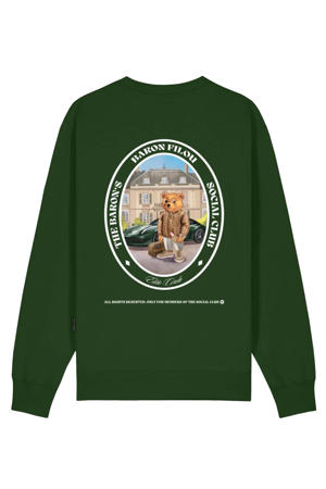 sweater met backprint groen